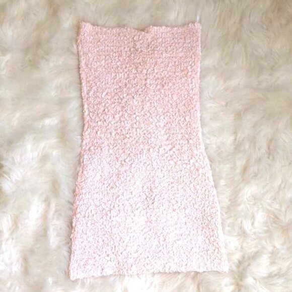 Petersyn Nora Smocked Mini Dress Melon 0range Strapless Sleeveless Bodycon NEW - Picture 2 of 10